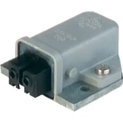 Surface mount socket, 2 pole, screw mounting, screw connection, 1.5 mm², gray, 932045106