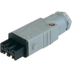 Jack, 3 pole, cable assembly, screw connection, 1.5 mm², gray, 932140106