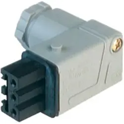 Jack, 3 pole, cable assembly, screw connection, 1.5 mm², gray, 932413106