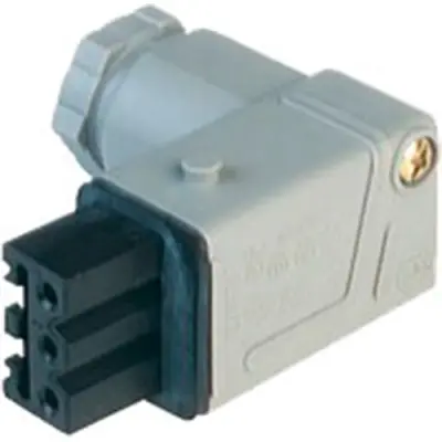 Jack, 3 pole, cable assembly, screw connection, 1.5 mm², gray, 932413106 - 1