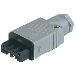 Jack, 4 pole, cable assembly, screw connection, 1.5 mm², gray, 932533106