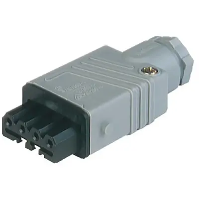Jack, 4 pole, cable assembly, screw connection, 1.5 mm², gray, 932533106 - 1