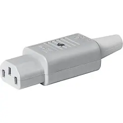 Jack C13, 3 pole, screw mounting, plug-in connection, gray, 3-122-695