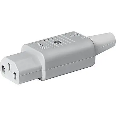 Jack C13, 3 pole, screw mounting, plug-in connection, gray, 3-122-695 - 1