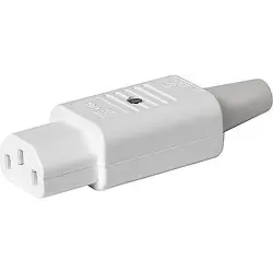 Jack C13, 3 pole, screw mounting, plug-in connection, white, 3-122-698