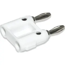Double laboratory plug, pitch 19.05 mm, 5000 V, 15 A, nickel-plated, black, BU-PMDP-S-9