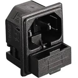 Combination element plug C18, 2 pole, snap-in, plug-in connection, black, PF0016/15/48
