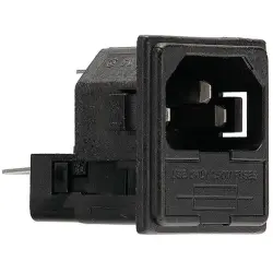 Combination element plug C14, 3 pole, panel mounting, plug-in connection, black, PF0033/20/63