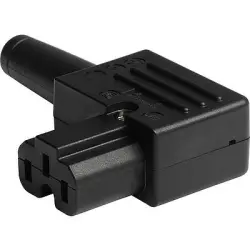 Jack C15A, 3 pole, cable assembly, screw connection, 1.0 mm², black, 4772.0110