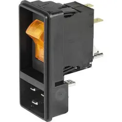 Panel plug C20, 3 pole, screw mounting, plug-in connection, black, EF11.3197.0010.01