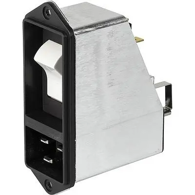 Suppressor filter IEC plug C20, 50 to 60 Hz, 16 A, 250 VAC, 0.6 mH, faston plug 6.3 mm, EF12.0885.2110.01 - 1