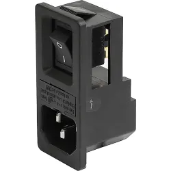 Combination element plug C14, 3 pole, snap-in, plug-in connection, black, 4304.6064
