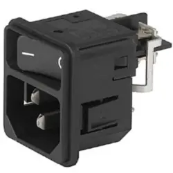 Combination element plug C14, 3 pole, snap-in, plug-in connection, black, DC11.0001.401