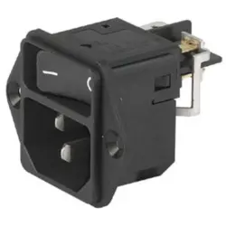 Combination element plug C14, 3 pole, screw mounting, plug-in connection, black, DC11.0001.003
