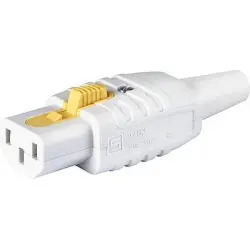 Jack C13, 3 pole, cable assembly, screw connection, 1.5 mm², white, 3-122-078