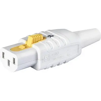 Jack C13, 3 pole, cable assembly, screw connection, 1.5 mm², white, 3-122-078 - 1