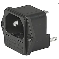 Combination element plug C14, 3 pole, screw mounting, solder connection, black, 4304.6010