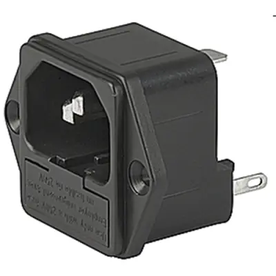 Combination element plug C14, 3 pole, screw mounting, plug-in connection, black, 4304.6019 - 1