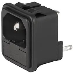 Combination element plug C14, 3 pole, snap-in, plug-in connection, black, 4304.6031