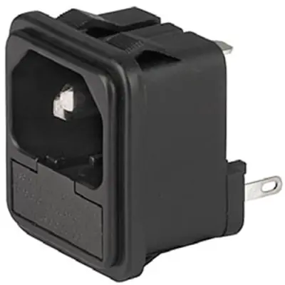 Combination element plug C14, 3 pole, snap-in, plug-in connection, black, 4304.6031 - 1