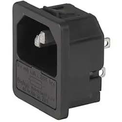 Combination element plug C14, 3 pole, snap-in, plug-in connection, black, 6200.4215