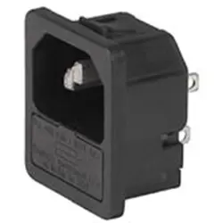 Combination element plug C14, 3 pole, snap-in, plug-in connection, black, 6200.4325