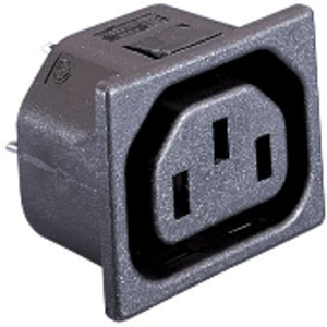 Panel socket F, 3 pole, snap-in, plug-in connection, black, PX0695/20/63 - 1