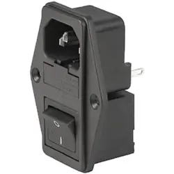 Combination element plug C14, 3 pole, screw mounting, plug-in connection, black, 4304.6089