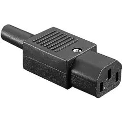Jack C13, 3 pole, cable assembly, screw connection, black, PX0587