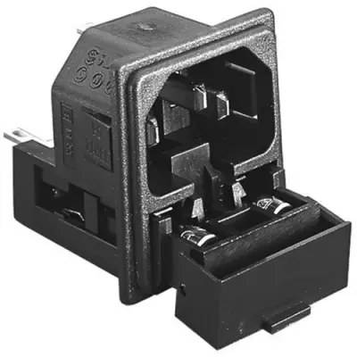 Combination element plug C14, 3 pole, snap-in, plug-in connection, black, PF0033/15/63 - 1