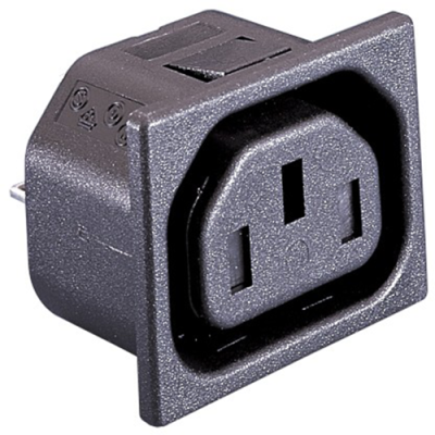 Panel socket F, 3 pole, snap-in, plug-in connection, black, PX0783/15/63 - 1