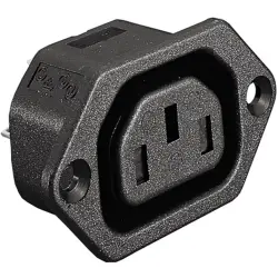 Panel socket F, 3 pole, screw mounting, plug-in connection, black, PX0793/63