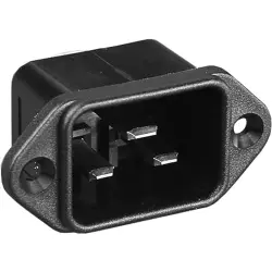 Panel plug C20, 3 pole, screw mounting, plug-in connection, black, PX0596/63