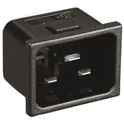 Panel plug C20, 3 pole, snap-in, plug-in connection, black, PX0598/15/63