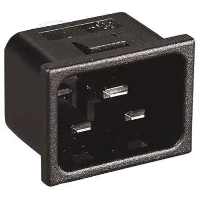 Panel plug C20, 3 pole, snap-in, plug-in connection, black, PX0598/15/63 - 1