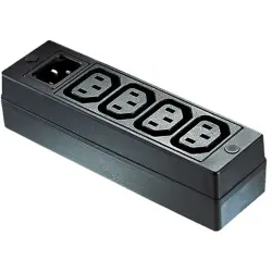 Distribution strip 4-fold, free-standing, black, PXD200