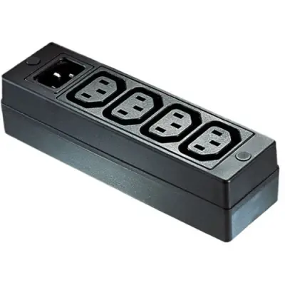 Distribution strip 4-fold, free-standing, black, PXD200 - 1