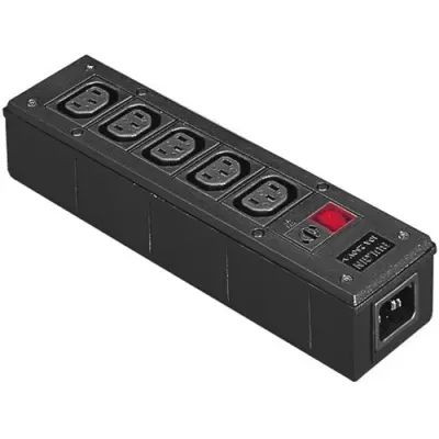 Distribution strip 5-fold, free-standing, black, PXD301/050/01/1 - 1