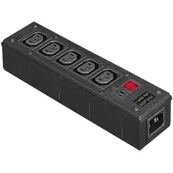 Distribution strip 5-fold, free-standing, black, PXD301/550/01/1