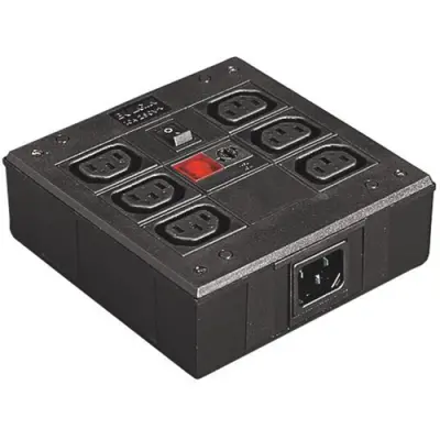 Distribution strip 6-fold, free-standing, black, PXD701/561/10/1 - 1