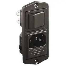 Combination element plug C14, 3 pole, screw mounting, plug-in connection, black, BVA01/Z0000/10