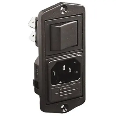 Combination element plug C14, 3 pole, screw mounting, plug-in connection, black, BVA01/Z0000/10 - 1