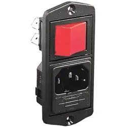 Combination element plug C14, 3 pole, screw mounting, plug-in connection, black, BVA01/Z0000/11