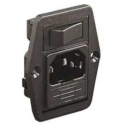 Combination element plug C14, 3 pole, screw mounting, plug-in connection, black, BVB01/Z0000/01