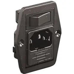 Combination element plug C14, 3 pole, screw mounting, plug-in connection, black, BVB01/Z0000/02