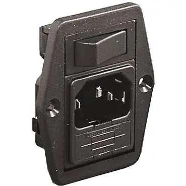 Combination element plug C14, 3 pole, screw mounting, plug-in connection, black, BVB01/Z0000/02 - 1