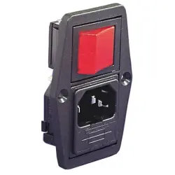 Combination element plug C14, 3 pole, screw mounting, plug-in connection, black, BVB01/Z0000/10