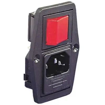 Combination element plug C14, 3 pole, screw mounting, plug-in connection, black, BVB01/Z0000/11 - 1