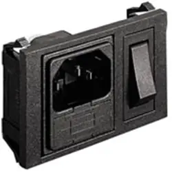 Combination element plug C14, 3 pole, screw mounting, plug-in connection, black, BZH01/Z0000/01