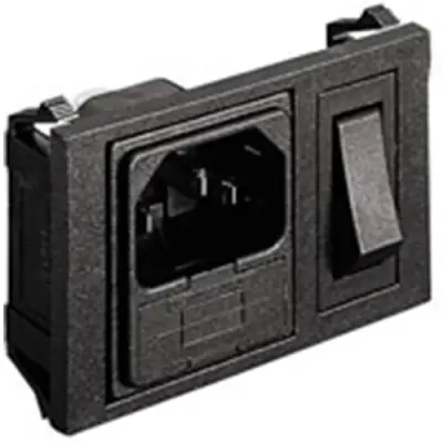 Combination element plug C14, 3 pole, screw mounting, plug-in connection, black, BZH01/Z0000/01 - 1
